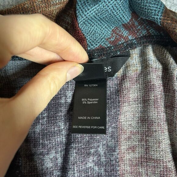 Ali Miles Tunic Top Womens 1X Cowl Neck Multicolored Accents Art To Wear Arsty - Picture 3 of 8